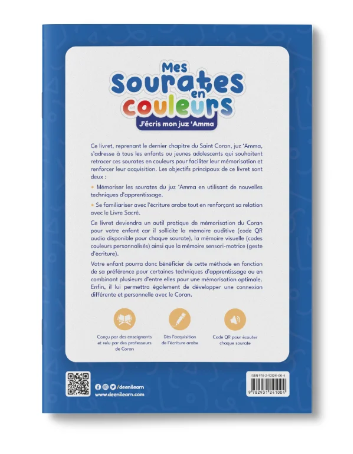 Mes sourates en couleurs - J'écris mon juz 'Amma bleu DEENILEARN