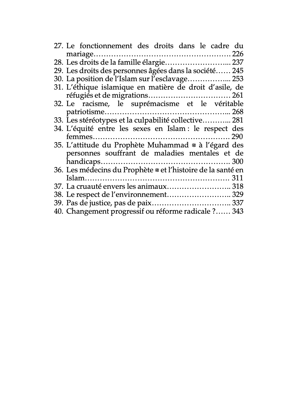 40 hadiths sur la justice
