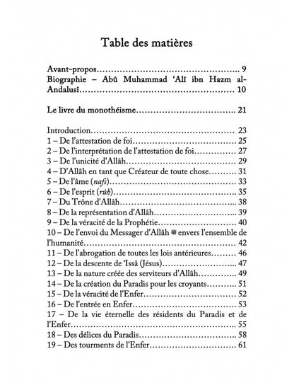Le livre du monothéisme - Ibn Hazm - Ribat