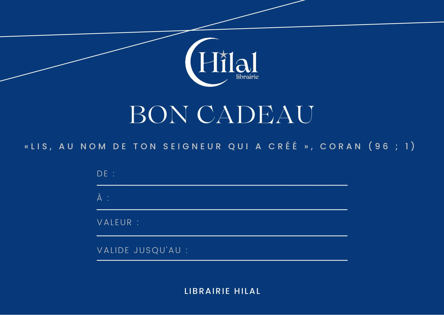 Carte-cadeau Librairie Hilal